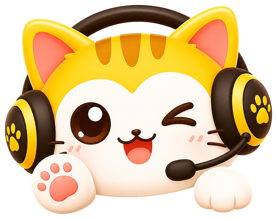 戴耳机的小猫